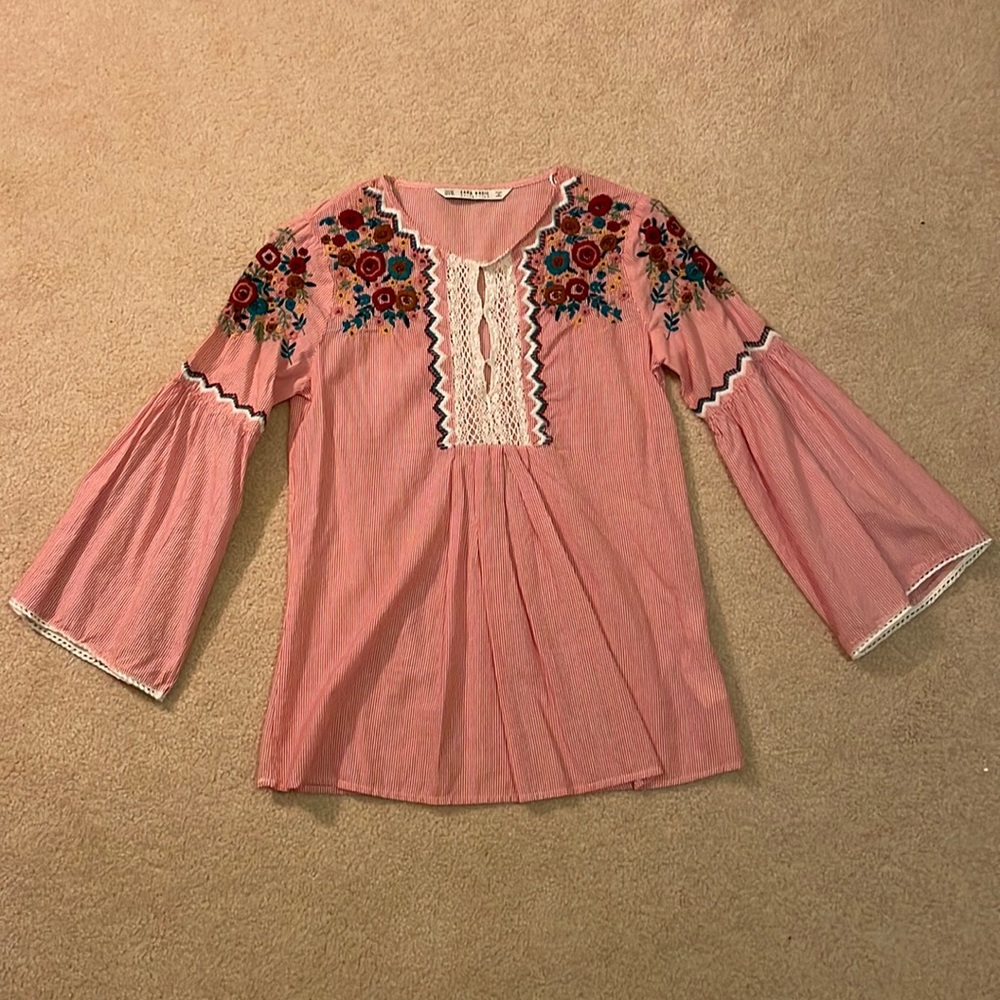 Zara embroidered shirt